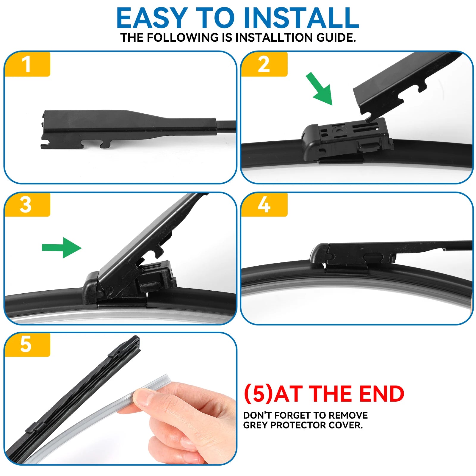 Erick's Wiper Front & Rear Wiper Blades Set For MG ZS EV ZX ZST VS 2017-2024 additional angle