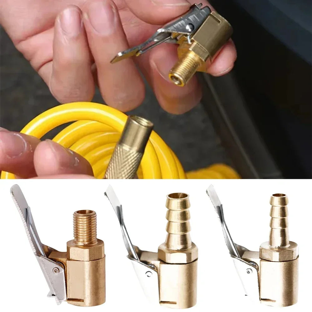 Portable Inflatable Pump Air Chuck | Clip-on Tire Valve Connector Adapter