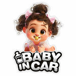 Cute Baby Pacifier in Car Warning Sticker | Baby Safety Car Window Decal alternate view