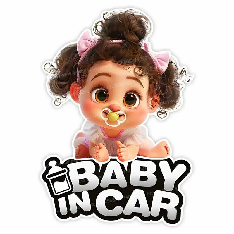 Cute Baby Pacifier in Car Warning Sticker | Baby Safety Car Window Decal alternate view