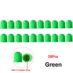 Universal Tire Valve Caps with Rubber Seal | 20 Pack Dust Covers for Cars, Trucks, SUVs, detail view