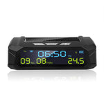 Solar Car Digital Clock with LCD Time Date and Temperature Display | TPMS Look Auto I alternate view