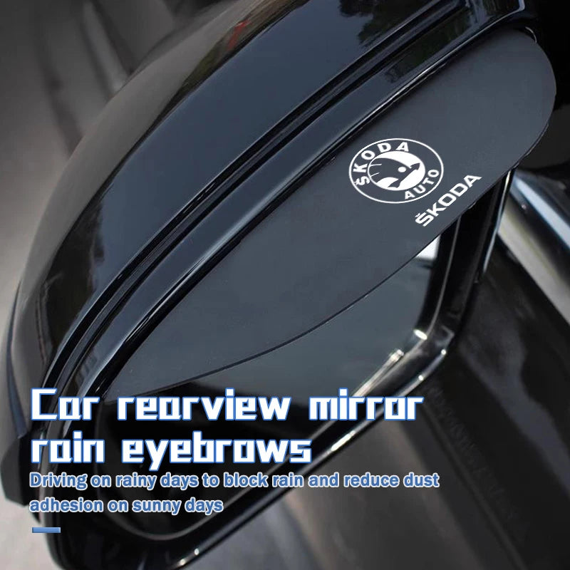 For Skoda Car Side Rearview Mirror Rain Eyebrow Sun Visor Protector Octavia Superb RAPID FABIA KAMIQ KAROQ KODIAQ YETI