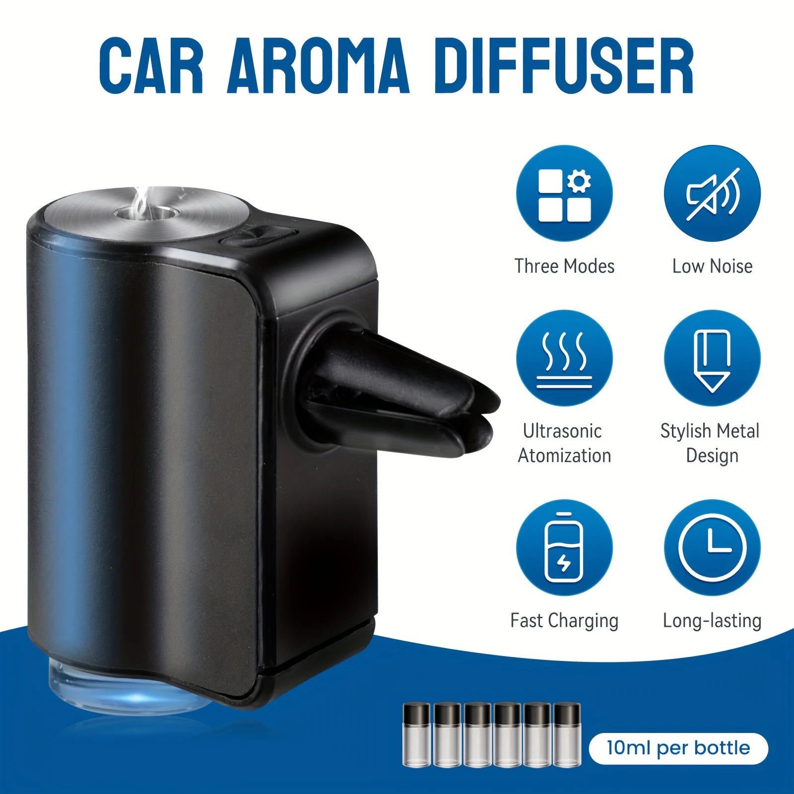 Electric Car Air Freshener | USB Aroma Diffuser for Auto Vent detail view