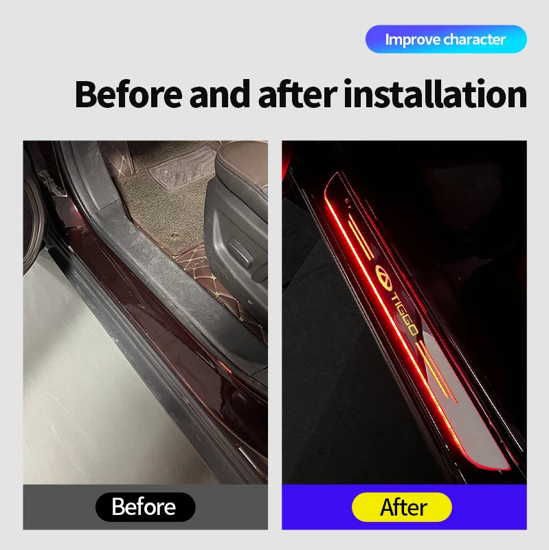 Suitable For Chery Tiggo 1 2 3 4 5 7 8 PRO Car Welcome Pedal Light Streamer Atmosphere close-up view