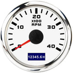 52mm Tachometer with Hourmeter | 7 Color Backlight RPM Gauge for Car Boat close-up view