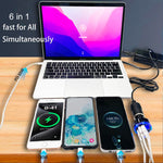 UYUXIO 6 in 1 USB C Car Charger | PD 30W Fast Charging with Voltage Display alternate view