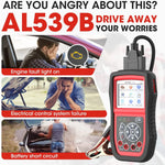 Autel AL539B OBD2 Scanner 3 in 1 Code Reader Battery Tester for 12 Volts Batteries Full OBDII Diagnosis Charging Systems Test