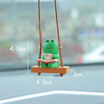 Car Rearview Mirror Pendant Swinging Frog Rear View Mirror Swinging Frog Charm Pendant Cute Interior Rearview Mirror Decoration