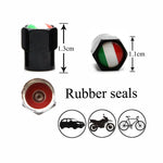 DSYCAR 4 Pieces Italy Flag Car Tire Valve Caps | Aluminium Alloy Airtight Stem Covers alternate view