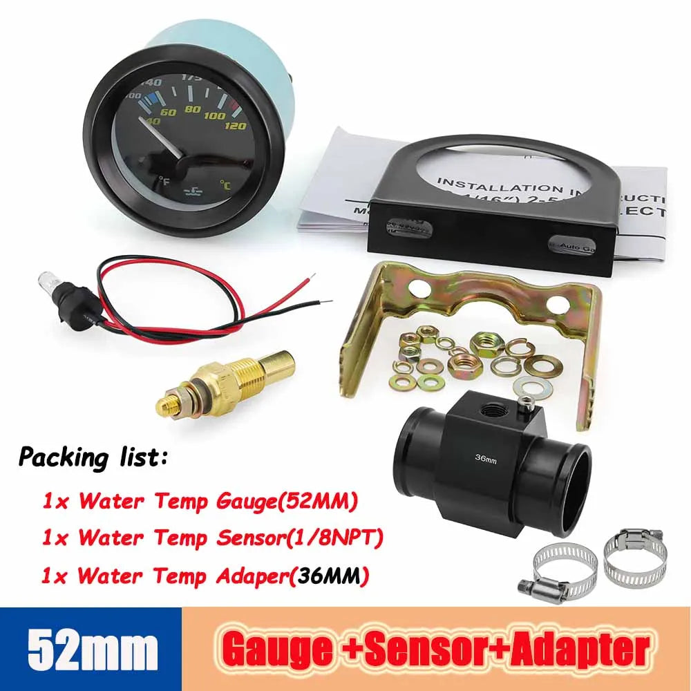 52mm Digital Water Temp Gauge 40-120℃/100-250℉ | Dual Unit Auto Temperature Monitor f lifestyle view