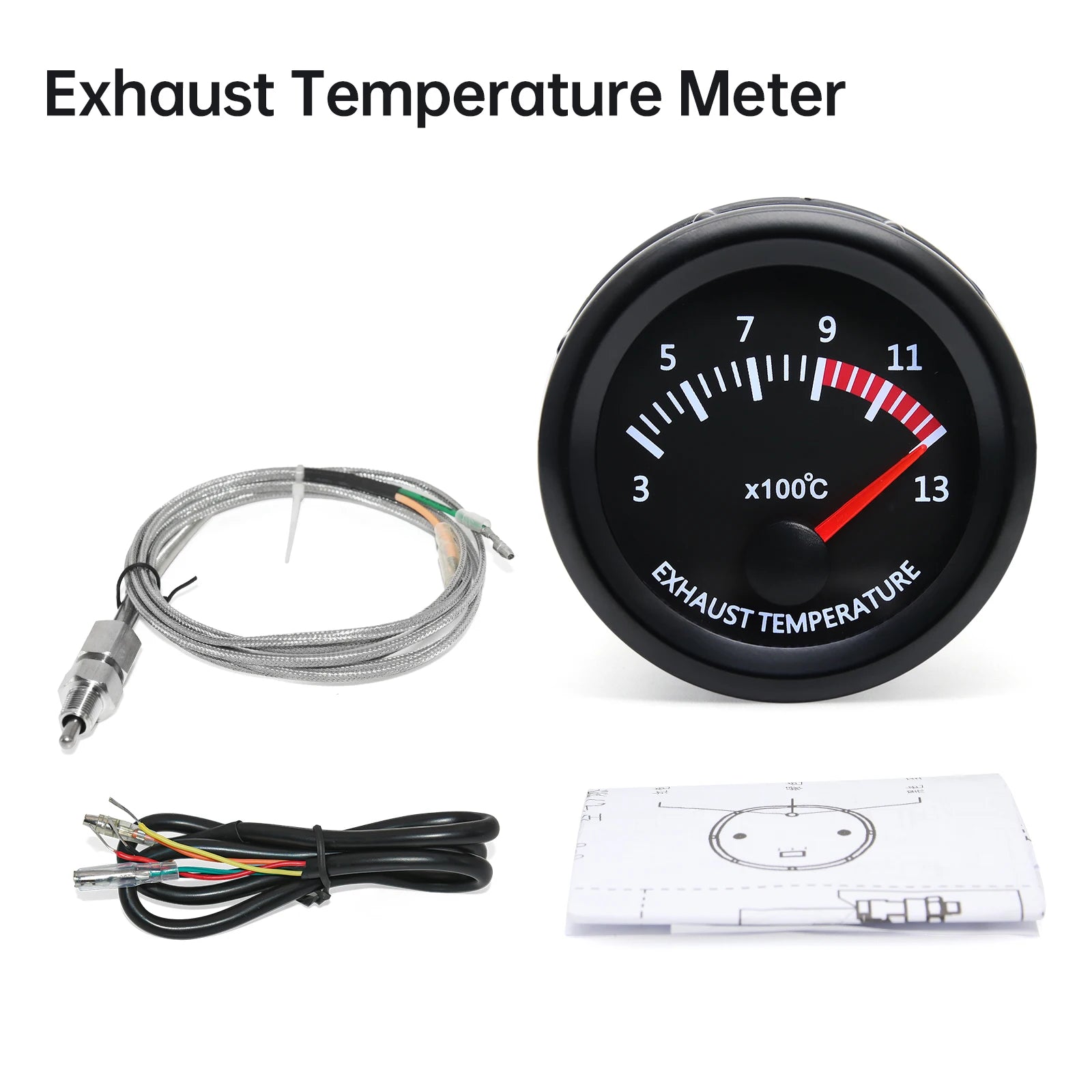 52mm 2 Inch Car Gauge Set | Water Temp Oil Temp Oil Pressure Voltmeter Boost Exhaust G close-up view