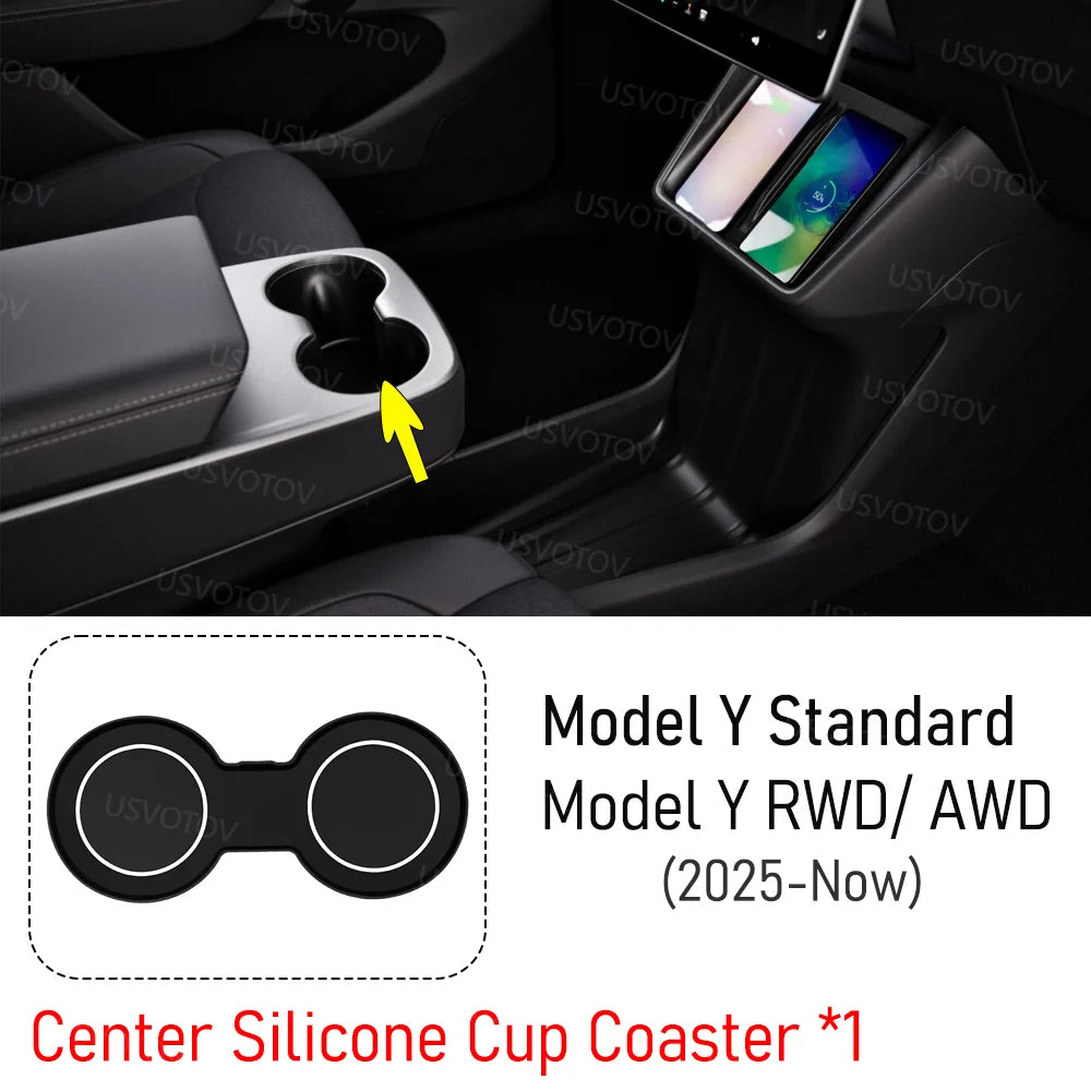 Center Console Organizer for Tesla Model Y Standard RWD 2026 Accessories Trunk Side Storage Box Cup Holder Brake Gas Pedal Cover