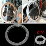 100 Pcs Universal Disposable Transparent Steering Wheel Cover detail view