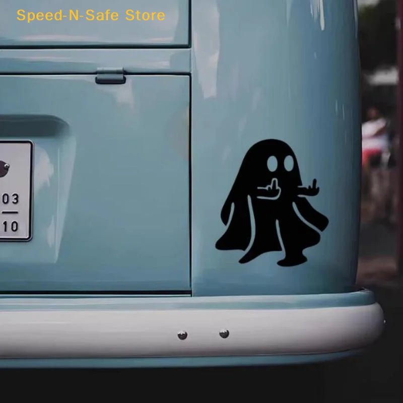 Funny Middle Finger Ghost Motorcycle Car Sticker Waterproof Weather Proof Decal for Auto detail view