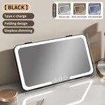 Car Sun Visor Vanity Mirror with 3 Modes Touch Screen Light Detachable Auto Interior Makeup USB Rechargeable Portable for Travel