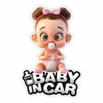 Cute Baby Pacifier in Car Warning Sticker | Baby Safety Car Window Decal alternate view