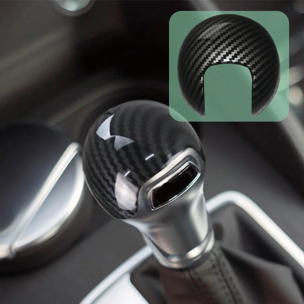Carbon Fiber Pattern Gear Shift Knob Handle Trim Cover Sticker For Audi A3 8V S3 TT 2014 2015 2016 2017 2018 LHD Car Accessories