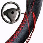 Car Steering Wheel Braid Cover Needles And Thread Artificial Leather Car Covers Suite 5 Color DIY Te