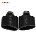 Oval Gloss Carbon Fiber Universal Car Muffler Tip Exhaust Pipe Nozzle Decoration | Stainless Steel B