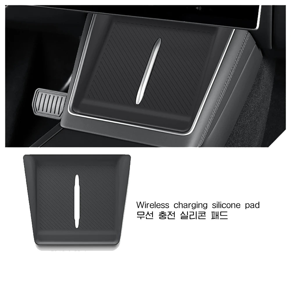 Upper Lower Slidable Console Storage Box Armrest Tray Insert For Tesla Model Y L 20 additional angle