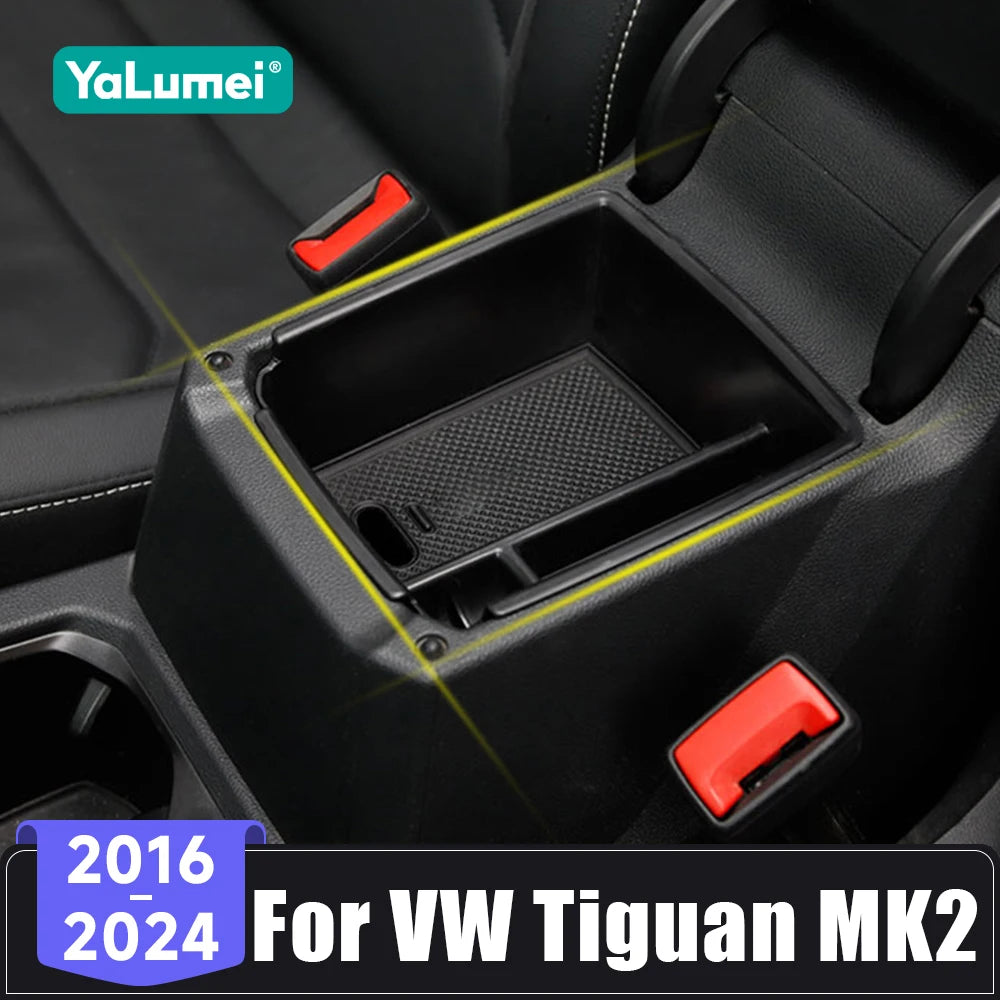 For Volkswagen VW Tiguan MK2 2016 2017 2018 2019 2020 2021 2022 2023 2024 Car Center Armrest Storage