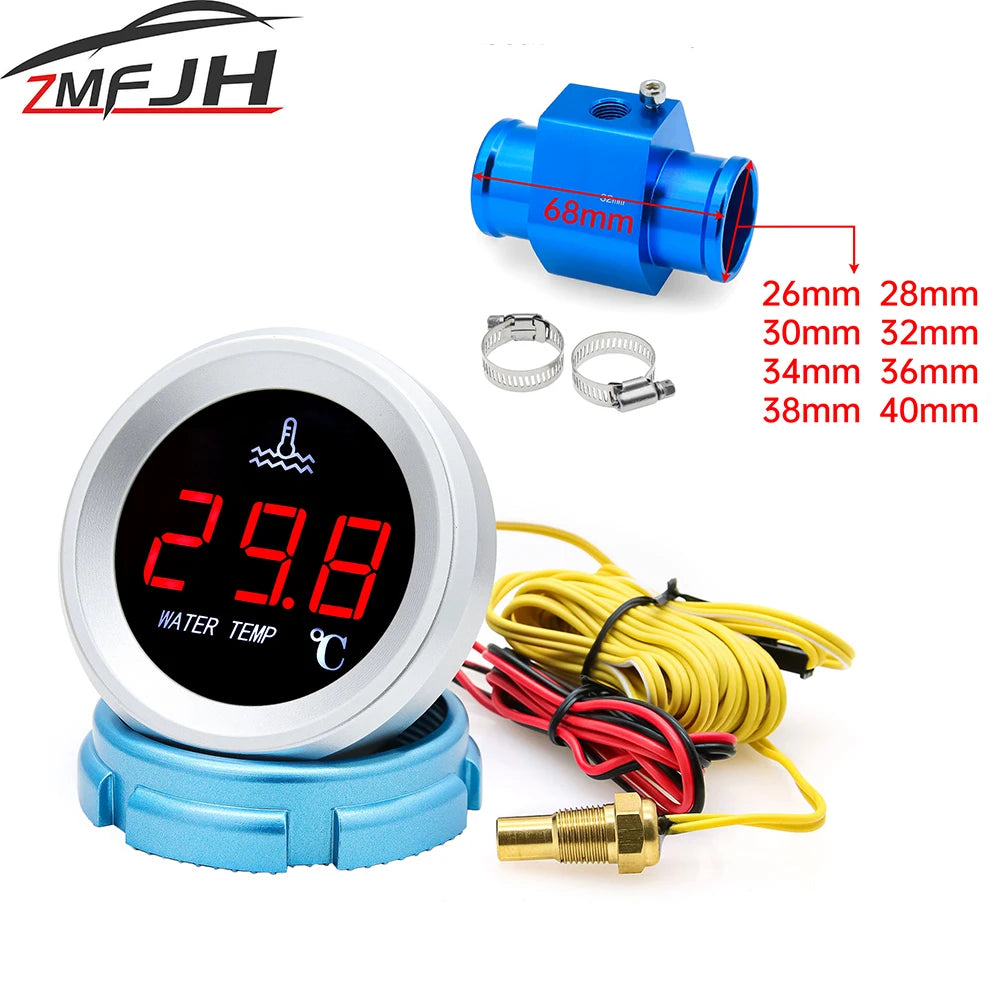 Car Water Temperature Gauge With 10mm Temp Sensor | Digital LCD Display for Car Truck Boat