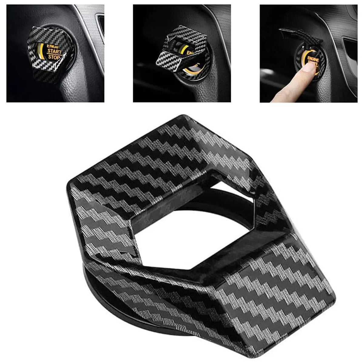 Car Engine Start Stop Switch Button Cover Decorative Auto Accessories Push Button Cover Anti Scratch Car Interior Accessories