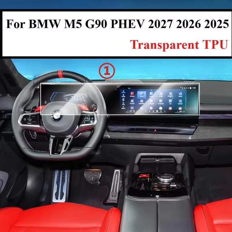 TPU PPF Protection Film For BMW M5 G90 PHEV 2027 2026 2025 LCD GPS Navigation Gear Pa lifestyle view