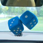 Plush Dice Car Pendant Cute Dice Jewelry Auto Rearview Mirror Hanging Ornament Car Int close-up view