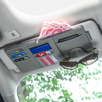 JFBONIN Car Sun Visor Organizer Storage Box with Sunglasses Clip Business Card Holder lifestyle view