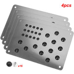 Car Floor Mat Foot Heel Scuff Plate Non-slip Carpet Patch Auto Alloy Silver Cover Anti close-up view