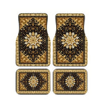 Red Bohemian Paisley Print Car Floor Mats 4Pcs Universal Anti-Slip Auto Carpet Inte additional angle