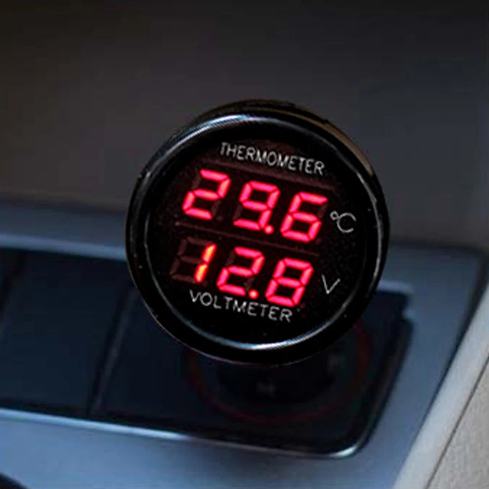 2 IN 1 Car Voltmeter Thermometer | 12V 24V Cigarette Lighter Battery Monitor lifestyle view