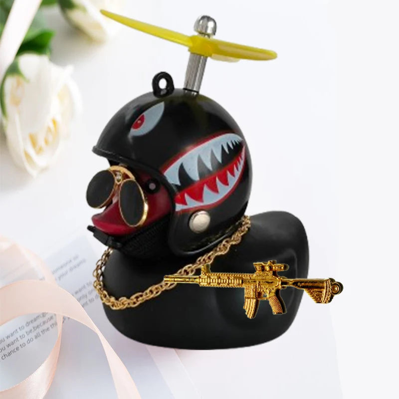 Motor Accessories Yellow Duck with Helmet for Bike Without Lights Auto Car Accessorie lifestyle view