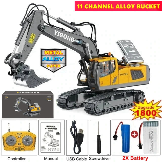 Oike 4WD Remote Control Dump Truck Excavator Bulldozer RC Car Toy alternate view