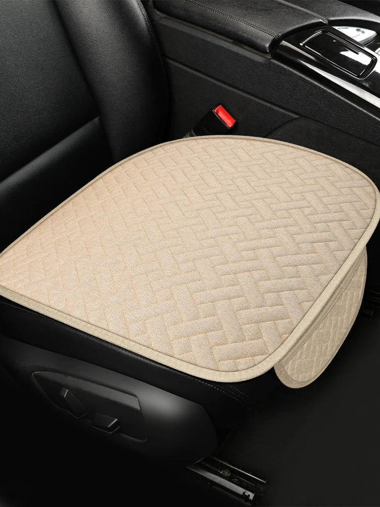 Car Seat Cushion, All Season Universal Linen Car Seat Cushion Cover, Anti Slip, Wear- alternate view