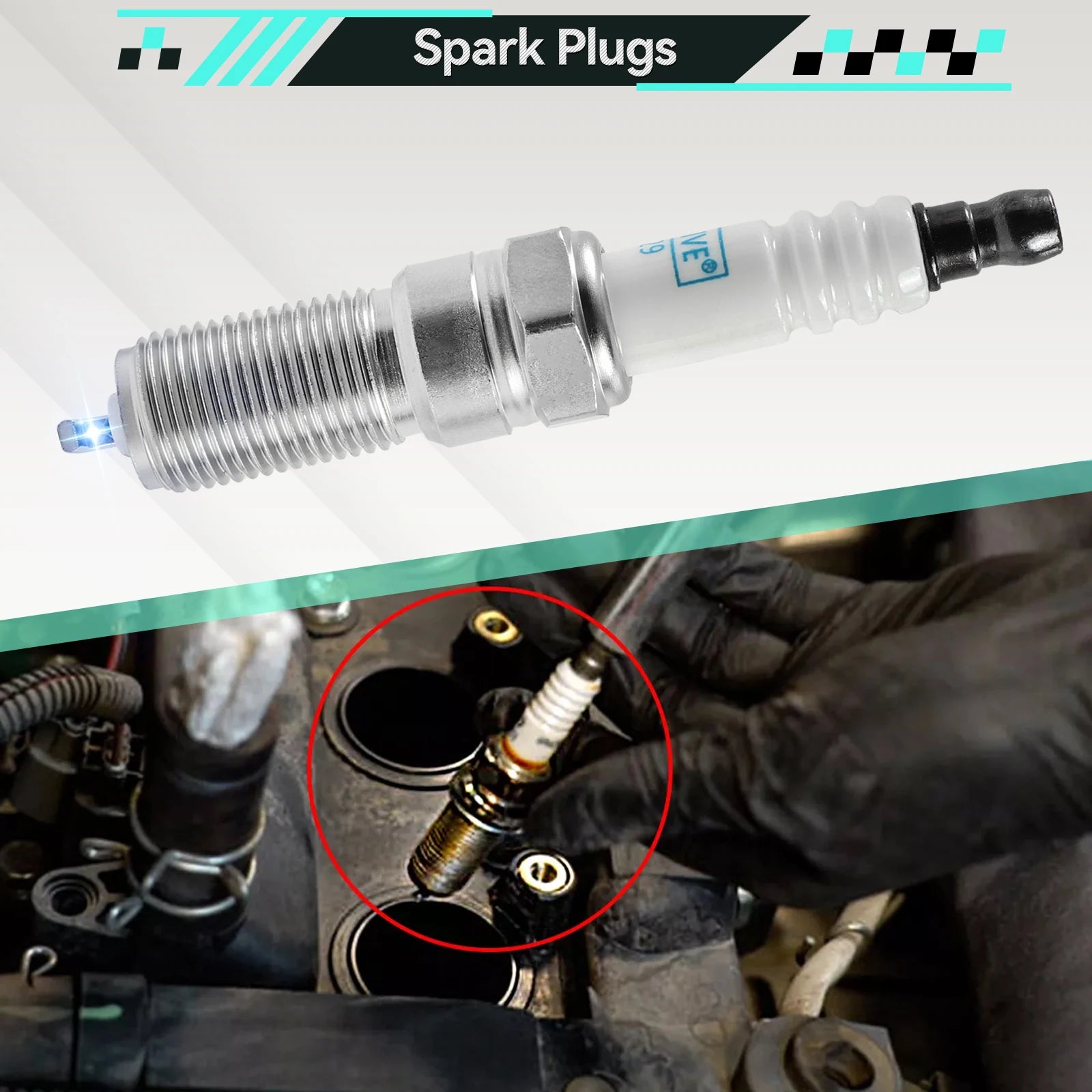 4Pcs OEMASSIVE Iridium Spark Plugs 1787829 2050957 for Ford Escort Fiesta Focus B-MAX lifestyle view