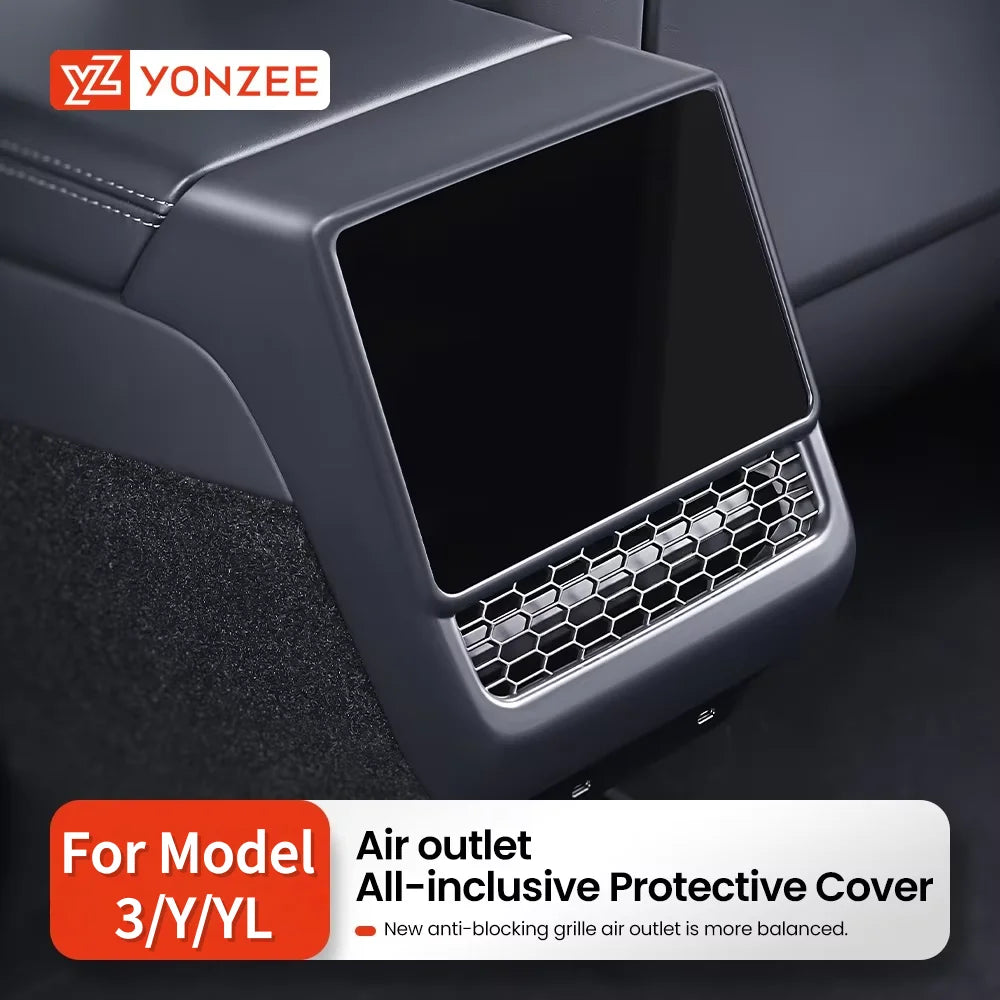 YZ Tesla Model 3/Y/Highland/Juniper Rear Console Air Vent Cover | Interior Dust Protection