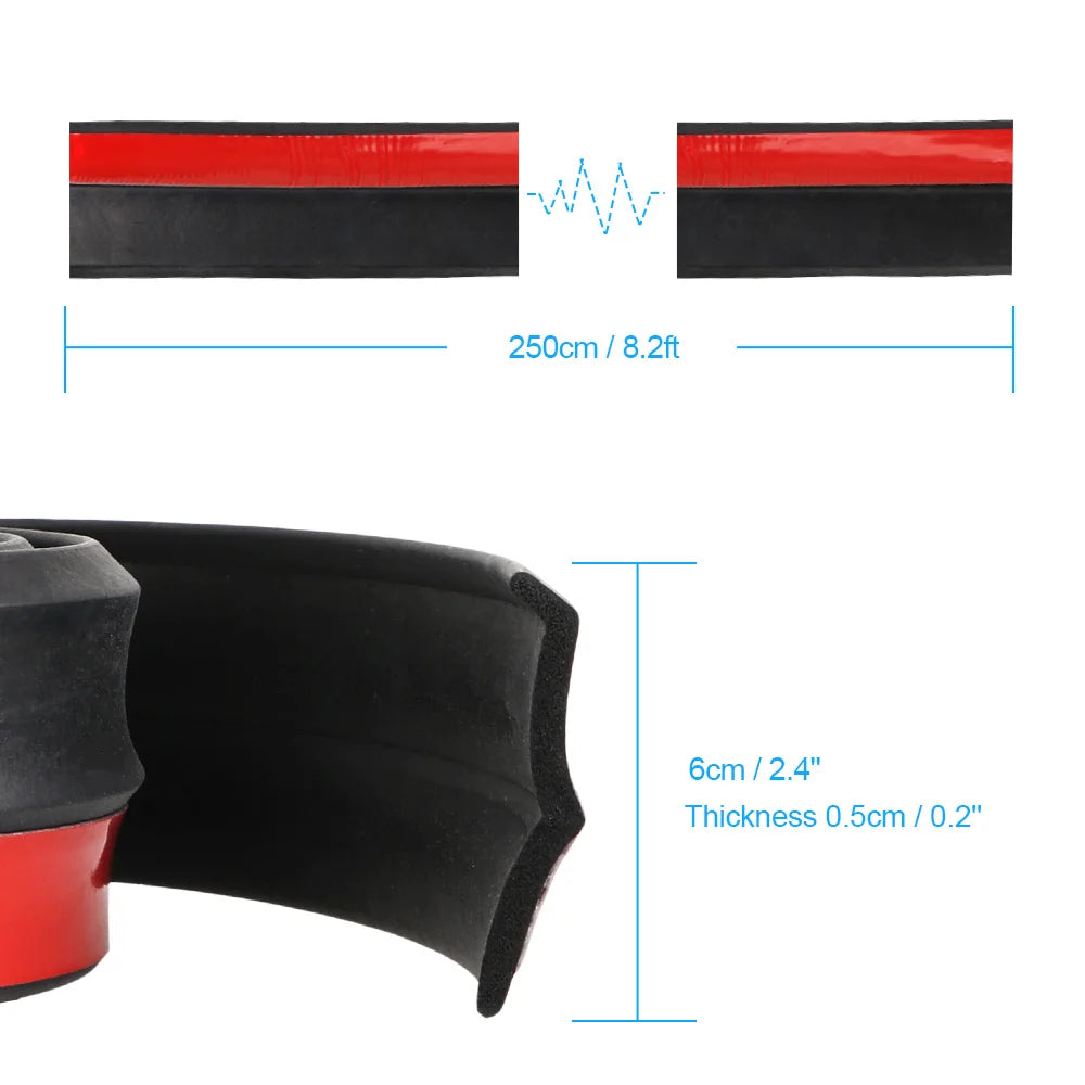 2.5M Car Lip Skirt Protector Exterior Mouldings Car Front Bumper Lip Universal 60mm W lifestyle view