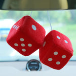 Plush Dice Car Pendant Cute Dice Jewelry Auto Rearview Mirror Hanging Ornament Car Int close-up view