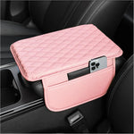 Upgraded Microfiber Leather Car Center Console Armrest Cover Cushion | with 2 Storage Bags | Universal for Most Cars