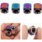 Aluminum Alloy Dice Valve Caps for Cars and Motorcycles | Set of 4 close-up view
