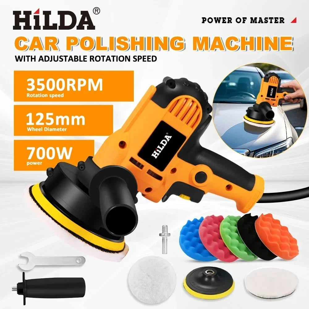 HILDA Electric Car Polisher | Adjustable Speed Waxing & Scratch Repair Tool
