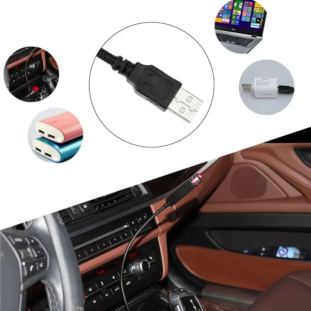 QXNY 1pcs Mini LED Car Roof Star Night Light Projector Atmosphere Galaxy Light USB Decoration Car Accessories Decor Interior