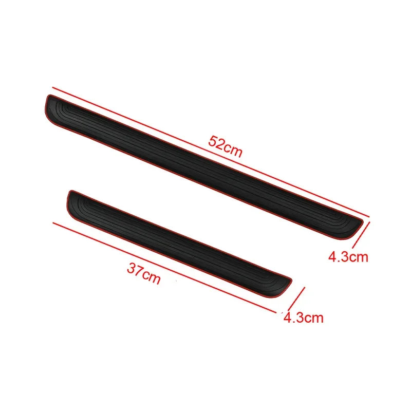 4pcs Rubber Car Door Sill Scuff Covers Black Door Panel Guards Protector Trim Anti-scr close-up view