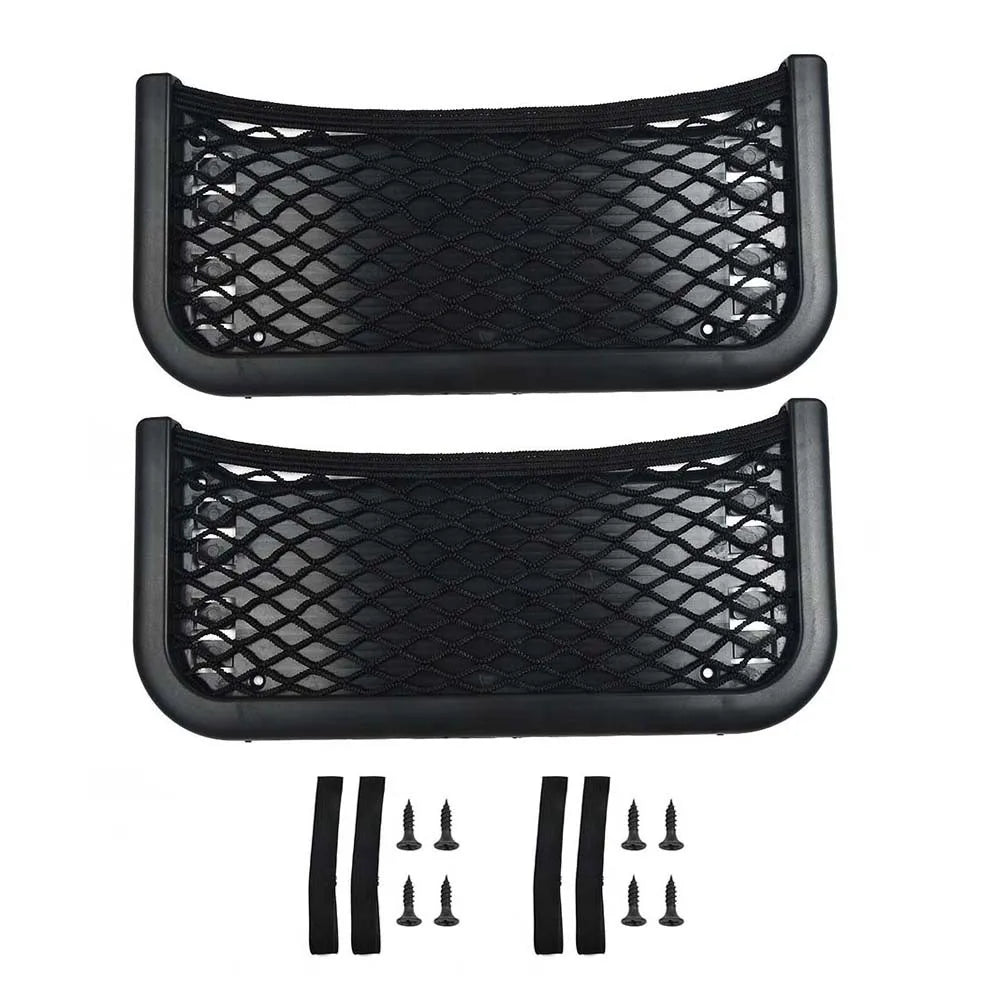 2 Pcs ABS Car Phone Holder Storage Net Pocket 252mm x 120mm