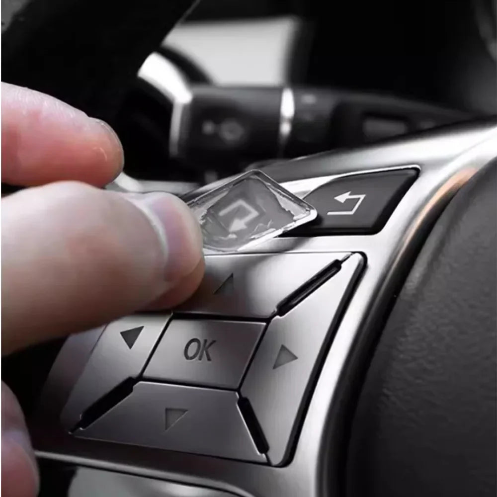 ABS Car Accessories Steering Wheel Buttons Knob Trim Cover Stickers For Mercedes Benz A detail view