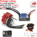 Full Metal Gearbox 2322 2600KV Brushless Motor AM32 45A ESC Adjuster 21g Servo for 1/12 RC Car Crawler MN82 MN78 MN168 MN99 MN98