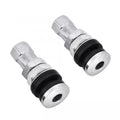 2 Pcs Silver Metal Car Tire Valve Short Stems | Tubeless Vacuum Replacement